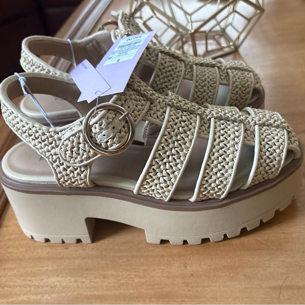 Wild Fable Cream Woven Platform Sandals
